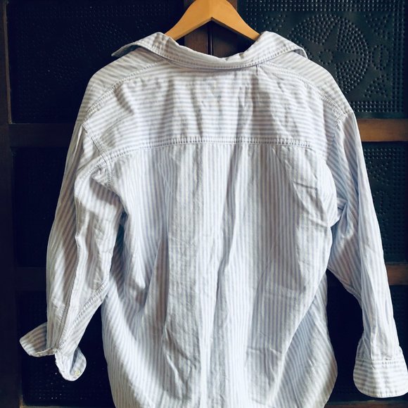 Vintage Periwinkle Striped Button Down Shirt - Picture 3 of 3
